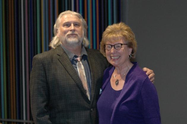 Photo of Randy Chapman, former Director of Legal Services, and Mary Anne Harvey, Executive Director, at Randy's retirement party in 2015.